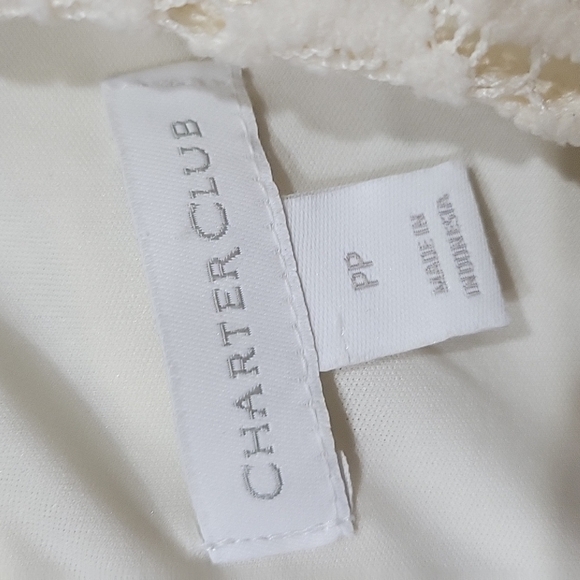 charter CLUB off white beautiful crocheted sleeveless dress. Size is PP - Picture 5 of 8